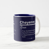 Cheyenne Personalized Girl Name Meaning Coffee Mug Zweifarbige Tasse (VorderseiteRechts)