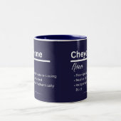 Cheyenne Personalized Girl Name Meaning Coffee Mug Zweifarbige Tasse (Mittel)