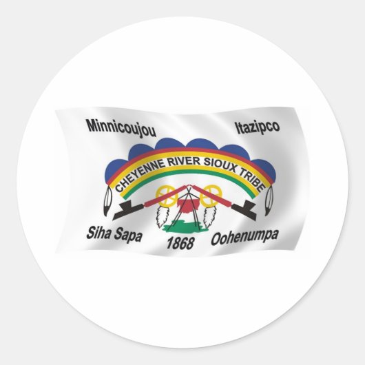 Cheyenne River Sioux Flag Aufkleber (Vorderseite)