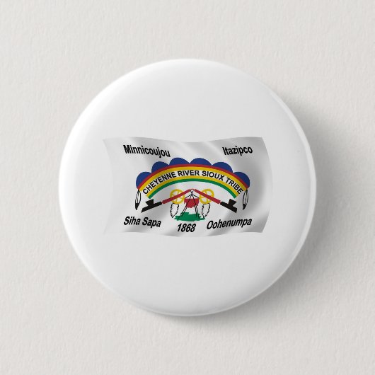 Cheyenne River Sioux Flagge Knopf Button (Vorderseite)