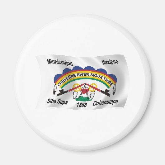 Cheyenne River Sioux Flagge Magnet (Vorne)