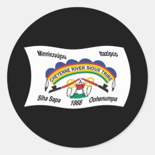 Cheyenne River Sioux Flaggenaufkleber Runder Aufkleber