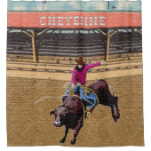 Cheyenne-Rodeo-Cowboy-Stier-Reiten Duschvorhang (Vorderseite)