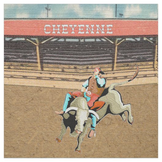 Cheyenne-Rodeo-Cowboy-Stier-Reitgewebe Stoff (Muster)