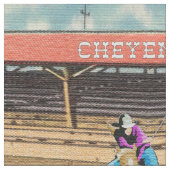 Cheyenne-Rodeo-Cowgirl-Fass-Laufen Stoff (Nahaufnahme)