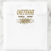 Cheyenne Tribal Pride Decal oder Aufkleberblatt Runder Aufkleber (Tasche)