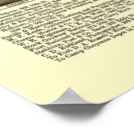 Cheyenne, WY Panoramic Map - 1882 Poster (Ecke)