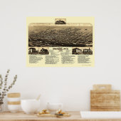 Cheyenne, WY Panoramic Map - 1882 Poster (Küche)