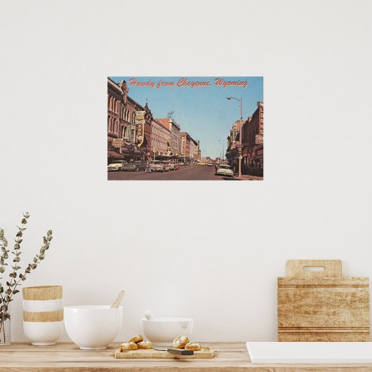 Cheyenne Wyoming, 1960er Downtown View Poster (Küche)