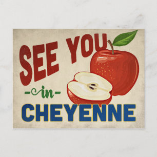 Cheyenne Wyoming Apfel - Vintage Reise Postkarte