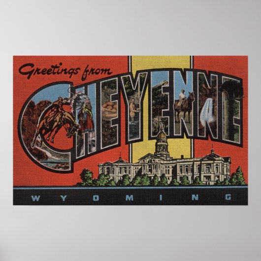 Cheyenne, Wyoming - Große Buchstabenszenen Poster (Vorne)