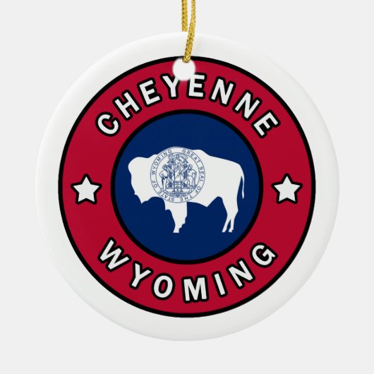 Cheyenne Wyoming Keramik Ornament (Vorne)