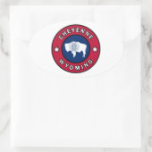 Cheyenne Wyoming Ovaler Aufkleber (Tasche)