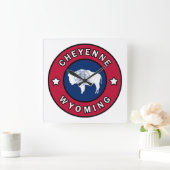Cheyenne Wyoming Quadratische Wanduhr (Zuhause)