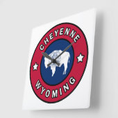 Cheyenne Wyoming Quadratische Wanduhr (Winkel)