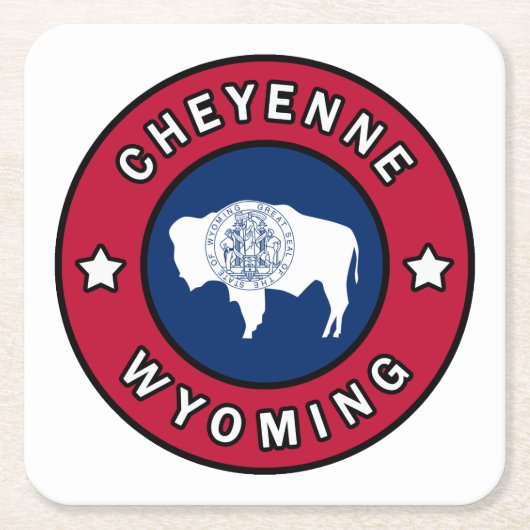 Cheyenne Wyoming Rechteckiger Pappuntersetzer (Vorderseite)