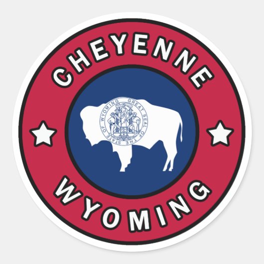 Cheyenne Wyoming Runder Aufkleber (Vorderseite)