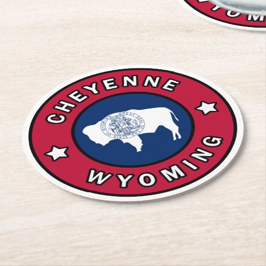 Cheyenne Wyoming Runder Pappuntersetzer (Angewinkelt)