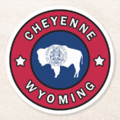 Cheyenne Wyoming Runder Pappuntersetzer (Vorderseite)
