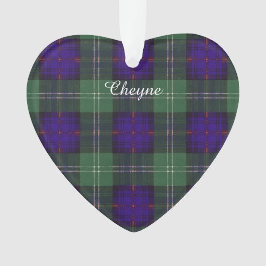 Cheyne Clan karierter schottischer Kilt Tartan Ornament (Vorderseite)