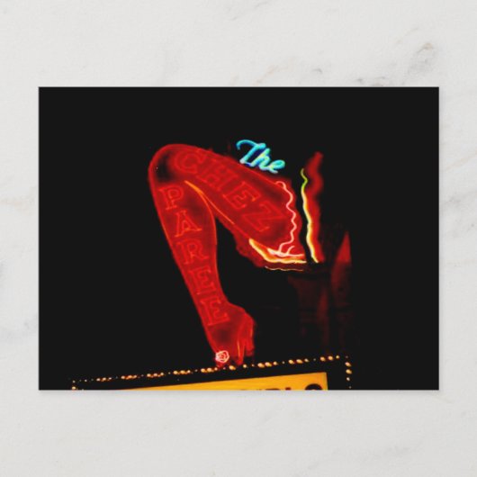 Chez Paree, Pre-Katrina New Orleans Neon Sign Postkarte (Vorderseite)