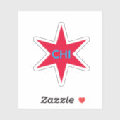 Chi-cago Sechs-zackiger Stern Aufkleber (Blatt)