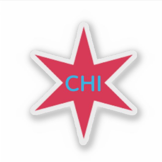 Chi-cago Sechs-zackiger Stern Aufkleber (Vorderseite)