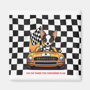 Chi Chi erobert die Schachbrettflagge Magnet
