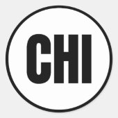 CHI - Chicago Classic Round Sticker (Vorderseite)