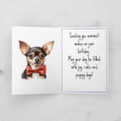 Chi Chihuahua Welppy Dog Birthday Karte (Innenseite)