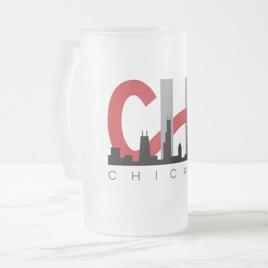 CHI Milchglas-Bierkrug Mattglas Bierglas (Vorderseite Links)