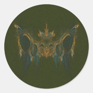 Chi Mukwa Bear Totem Fraktal Art Runder Aufkleber