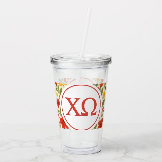 Chi Omega Acryltrinkbecher (Rückseite)