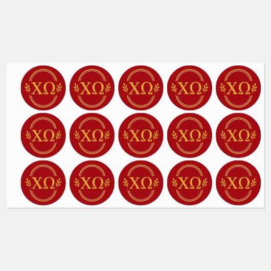 Chi Omega Studentinnenverbindung Stickers Etiketten (Blatt)