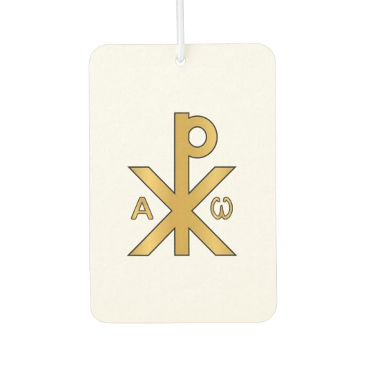 Chi-Rho Alpha Omega Duftstoff Autolufterfrischer (Vorderseite)