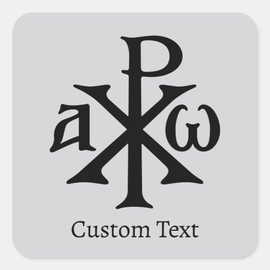 Chi Rho Christogram Quadratischer Aufkleber (Vorderseite)