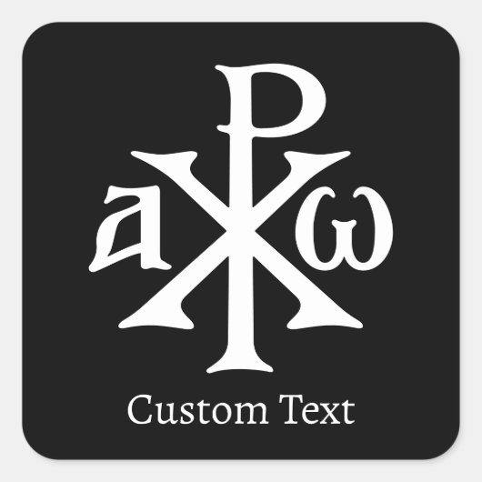 Chi Rho Christogram Quadratischer Aufkleber (Vorderseite)
