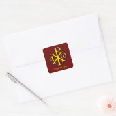 Chi Rho Christogram Quadratischer Aufkleber (Umschlag)