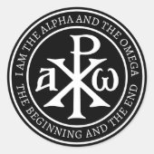 Chi Rho Christogram Runder Aufkleber (Vorderseite)