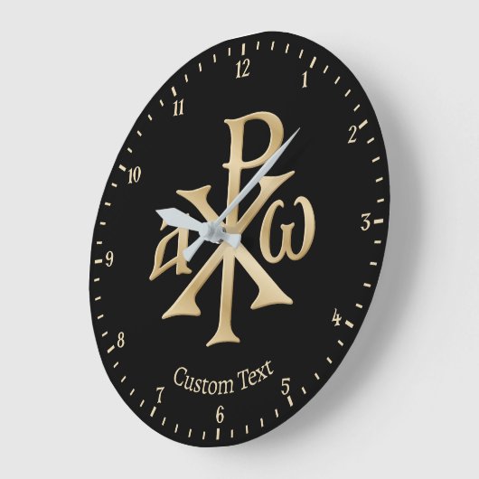 Chi Rho Christogram Wall Clock Große Wanduhr (Winkel)