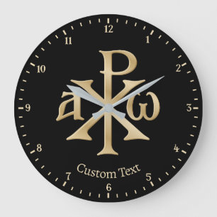 Chi Rho Christogram Wall Clock Große Wanduhr