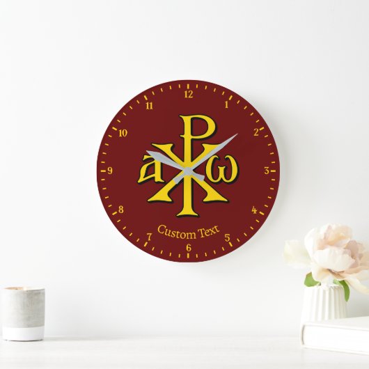 Chi Rho Christogram Wall Clock Große Wanduhr (Zuhause)