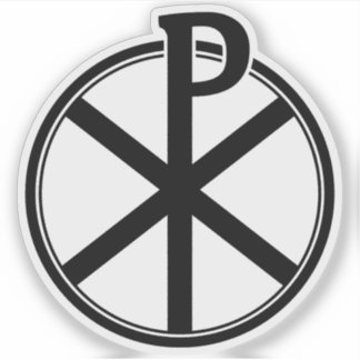 Chi-Rho Cross - v3 (schwarz) Aufkleber