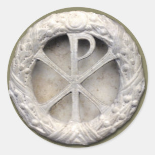Chi-Rho - das Monogramm von Christus Runder Aufkleber