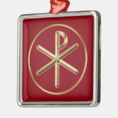 Chi-Rho-Glühen Silbernes Ornament (Links)