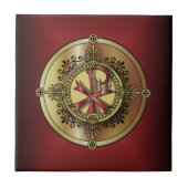 Chi-Rho Monogram ~ Christliches Symbol P & X Fliese (Vorderseite)