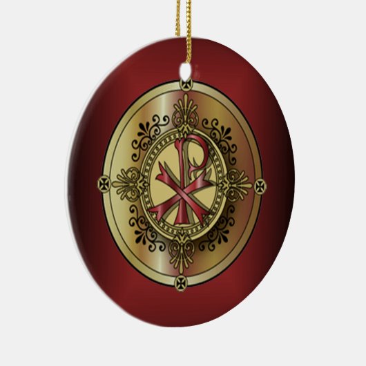 Chi-Rho-Monogramm ~ christliches Symbol P u. X Keramikornament (Rechts)