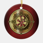 Chi-Rho-Monogramm ~ christliches Symbol P u. X Keramikornament (Vorne)