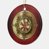 Chi-Rho-Monogramm ~ christliches Symbol P u. X Keramikornament (Links)