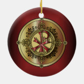 Chi-Rho-Monogramm ~ christliches Symbol P u. X Keramikornament (Hinten)